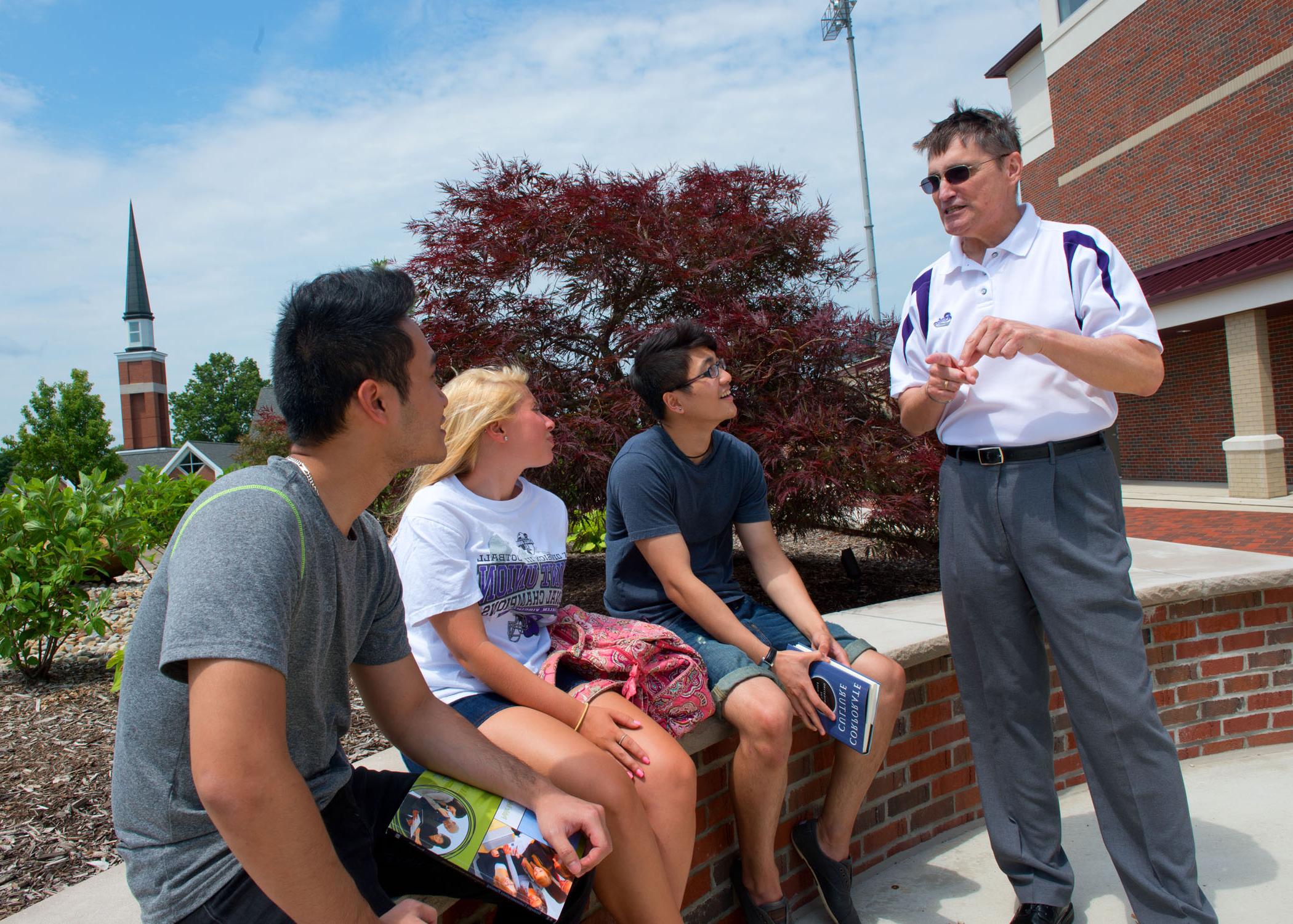 University of Mount Union students and professor gathered on campus 