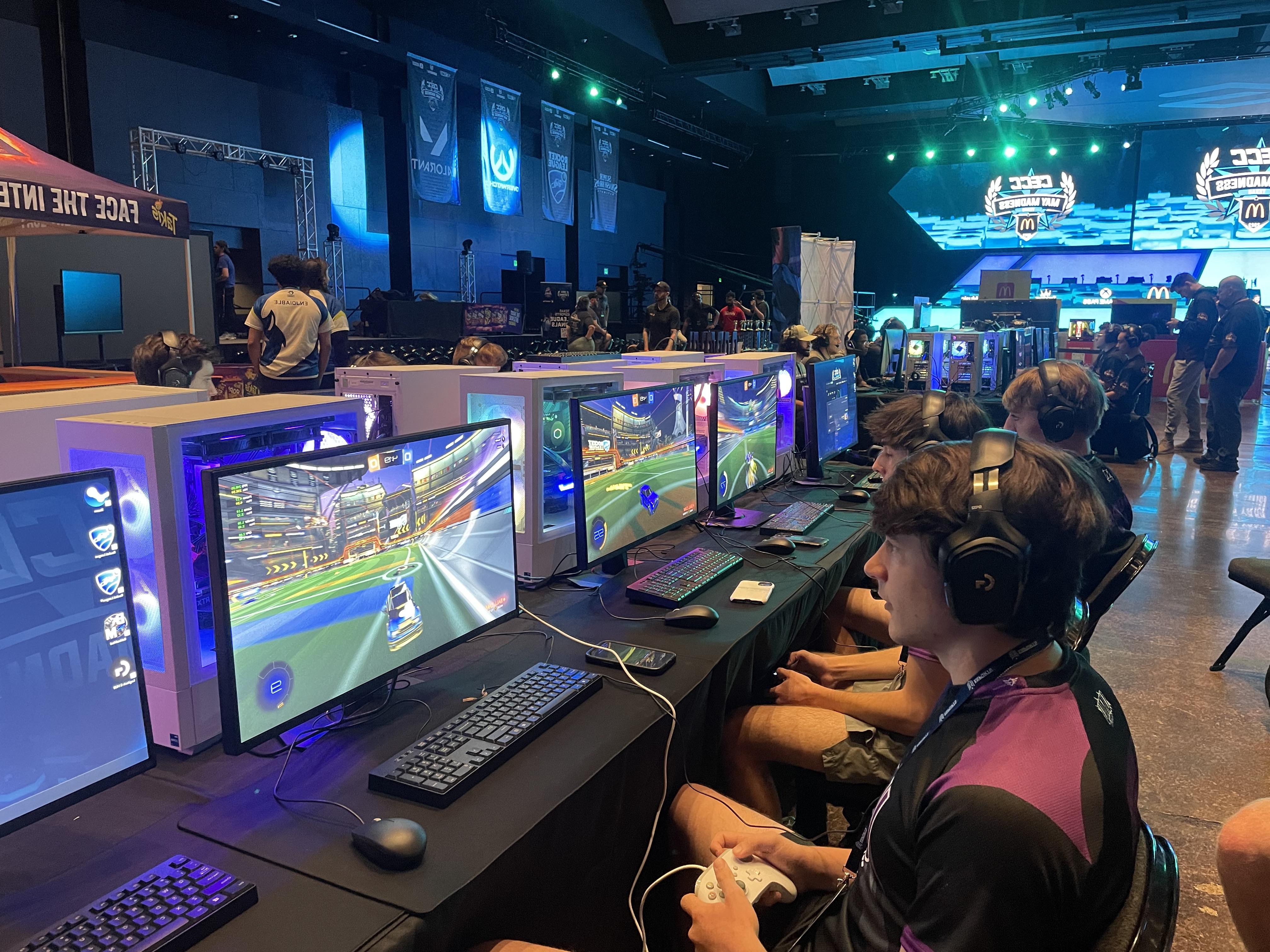 Players competing in Rocket League Finals